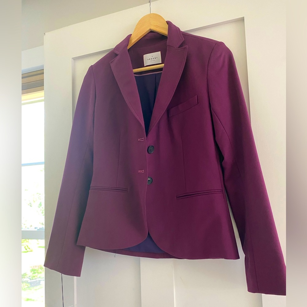 NWT Argent Cropped Blazer in Eggplant - Size 4